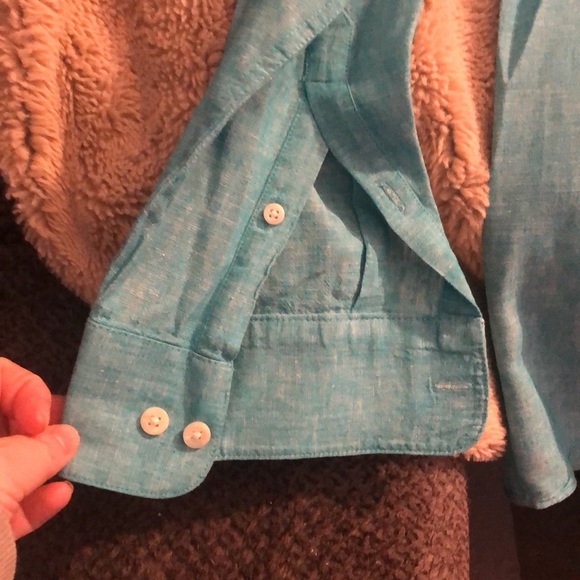 Marc Anthony Linen Blend, Slim Fit Button Down Shirt, size medium - Picture 4 of 7